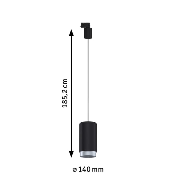Paulmann ProRail3 Hängande Corus E27 max. 50W dimbar 230V Svart