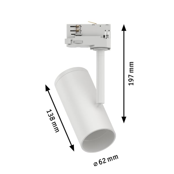 Paulmann ProRail3 Spotlight för strömskenor Apol E27 max. 50W dimbar 230V Vit