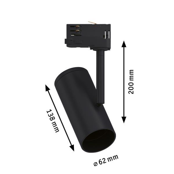 Paulmann ProRail3 Spotlight för strömskenor Apol E27 max. 50W dimbar 230V Svart