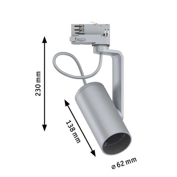 Paulmann ProRail3 Spotlight för strömskenor Apol II E27 max. 50W dimbar 230V Krom