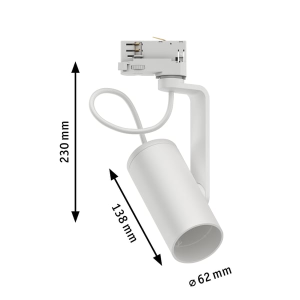 Paulmann ProRail3 Spotlight för strömskenor Apol II E27 max. 50W dimbar 230V Vit