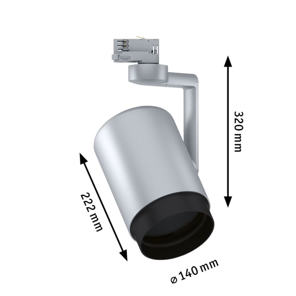 Paulmann ProRail3 Spotlight för strömskenor Asthene E27 max. 50W dimbar 230V Krom