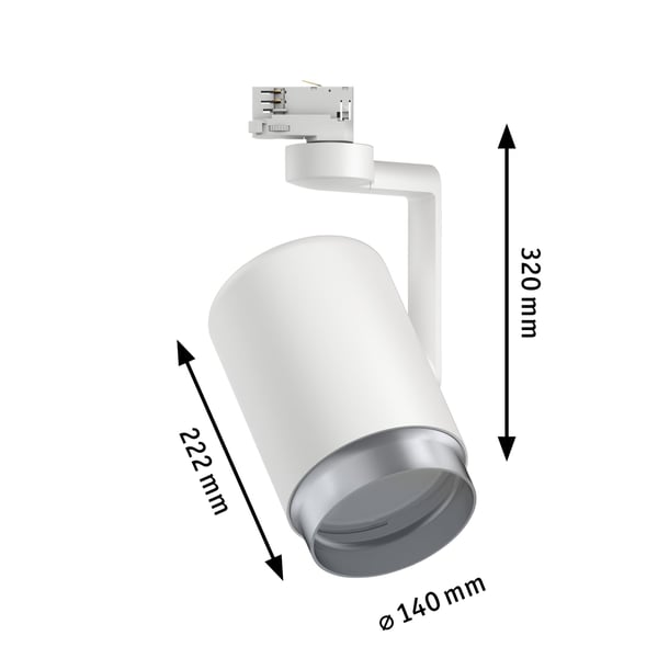 Paulmann ProRail3 Spotlight för strömskenor Asthene E27 max. 50W dimbar 230V Vit