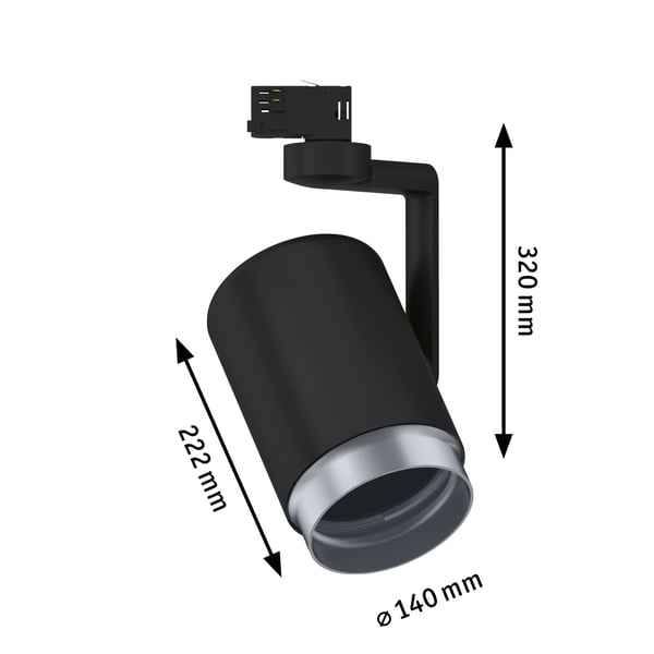 Paulmann ProRail3 Spotlight för strömskenor Asthene E27 max. 50W dimbar 230V Svart