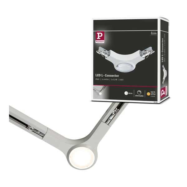 Paulmann URail Kontaktdon L-stycke belyst 141x141 mm 5,3W Vit