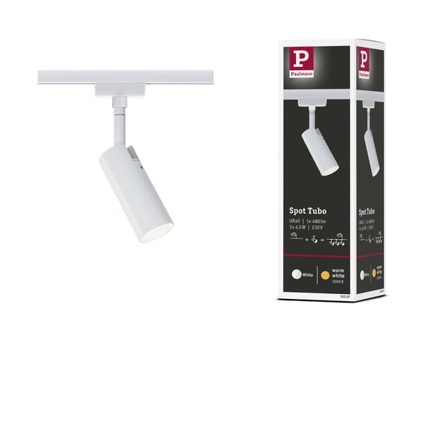 Paulmann URail Spotlight för strömskenor Tubo 250lm 4,5W 3000K 230V Vit Paulmann URail Spotlight för strömskenor Tubo 250lm 4,5W 3000K 230V Vit