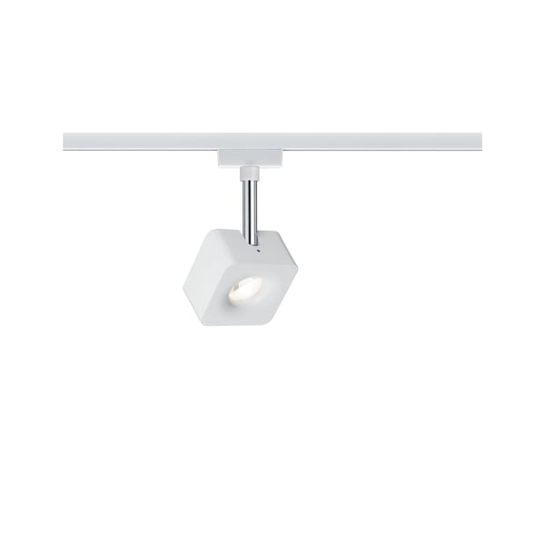 Paulmann URail Spotlight för strömskenor Cube 540lm 8W 2700K dimbar 230V Vit, Krom