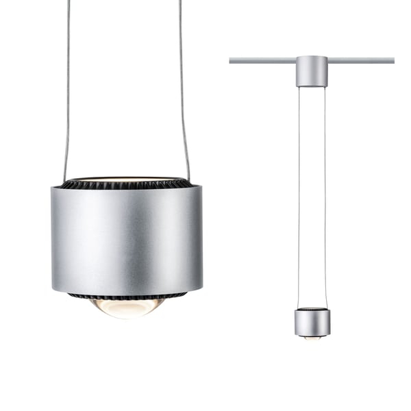 Paulmann URail Hängande Aldan 820lm / 0lm 8,5W / 4,5W 2700K dimbar 230V Krom matt, Svart