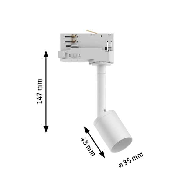 Paulmann ProRail3 Spotlight för strömskenor Purell GU10 max. 10W dimbar 230V Vit