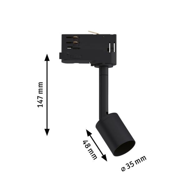 Paulmann ProRail3 Spotlight för strömskenor Purell GU10 max. 10W dimbar 230V Svart