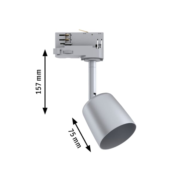 Paulmann ProRail3 Spotlight för strömskenor Cover GU10 max. 10W dimbar 230V Silver, Krom