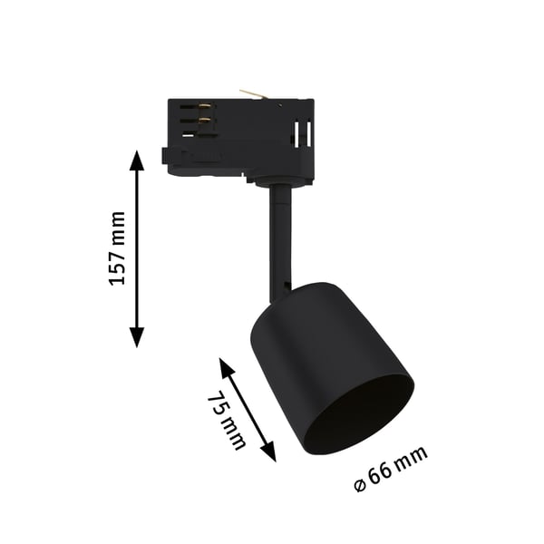 Paulmann ProRail3 Spotlight för strömskenor Cover GU10 max. 10W dimbar 230V Svart