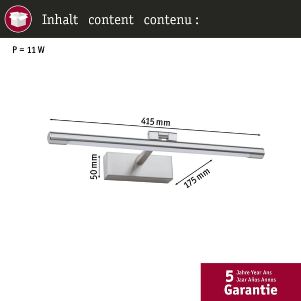 Paulmann LED bildlampa Mingo 3000K 510lm 230V 9,5W Aluminium borstad