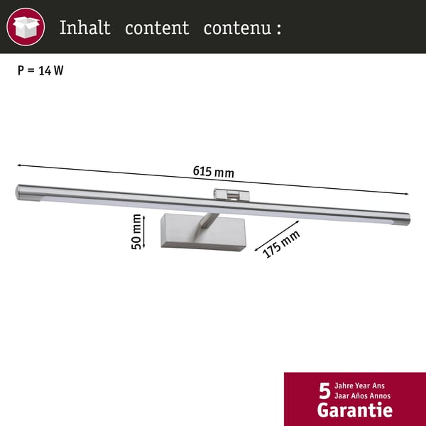 Paulmann LED bildlampa Mingo 3000K 810lm 230V 11W Aluminium borstad
