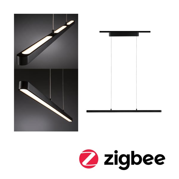 Paulmann URail Hängande Smart Home Zigbee 3.0 Lento 3x13,5W Tunable White 25 mm Svart matt
