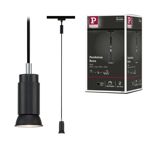 Paulmann URail Hängande Runa GU10 max. 10W dimbar 230V Svart matt Paulmann URail Hängande Runa GU10 max. 10W dimbar 230V Svart matt