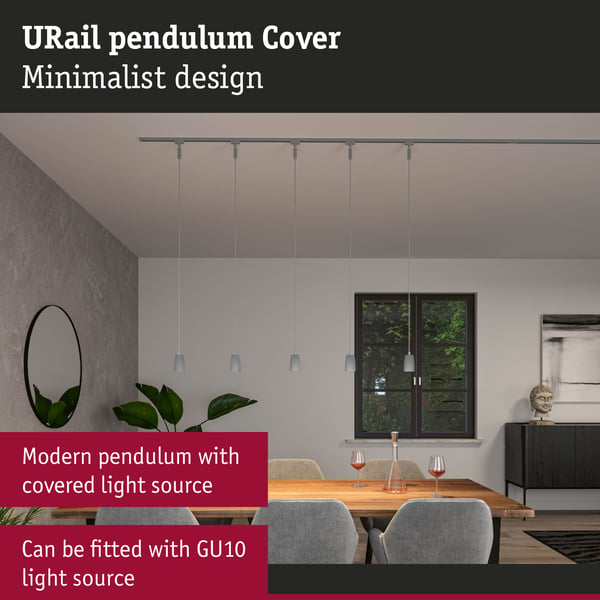Paulmann URail Hängande Cover GU10 max. 10W dimbar 230V Krom matt