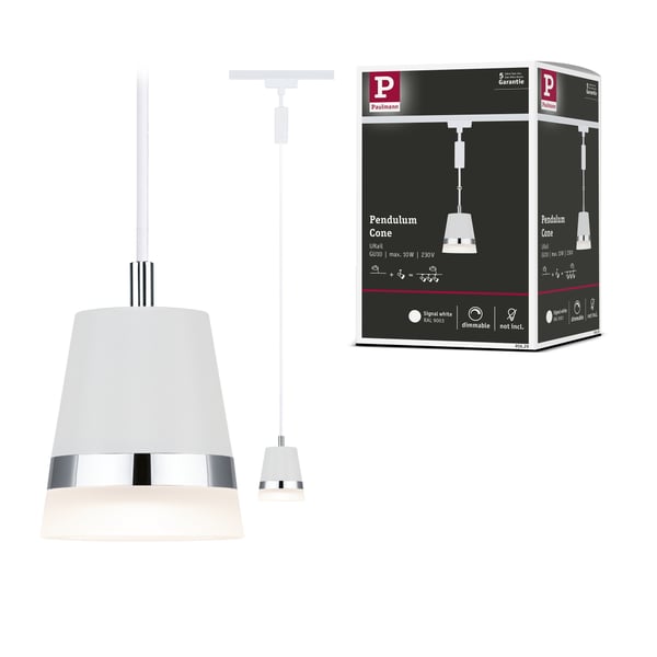 Paulmann URail Hängande Cone GU10 max. 10W dimbar 230V Signal vit Paulmann URail Hängande Cone GU10 max. 10W dimbar 230V Signal vit