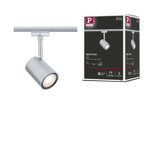 Paulmann URail Spotlight för strömskenor Luxe GU10 max. 10W dimbar 230V Krom matt Paulmann URail Spotlight för strömskenor Luxe GU10 max. 10W dimbar 230V Krom matt