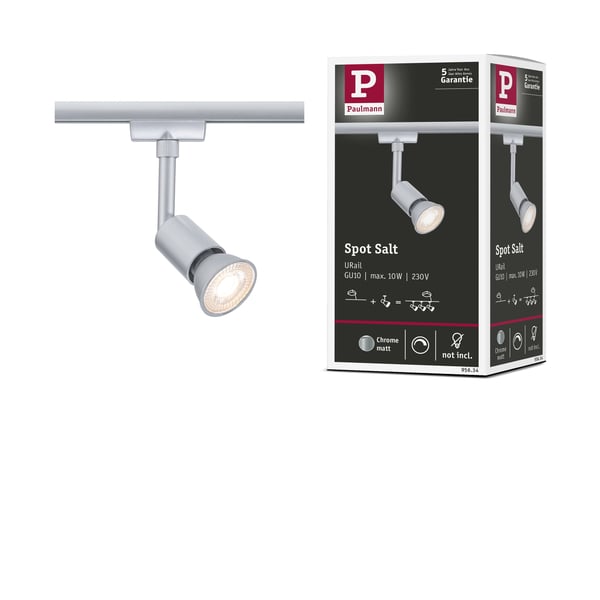 Paulmann URail Spotlight för strömskenor Salt GU10 max. 10W dimbar 230V Krom matt