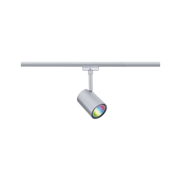 Paulmann URail Spotlight för strömskenor Smart Home Zigbee 3.0 Luxe GU10 350lm 4,8W RGBW+ dimbar 230V Krom matt