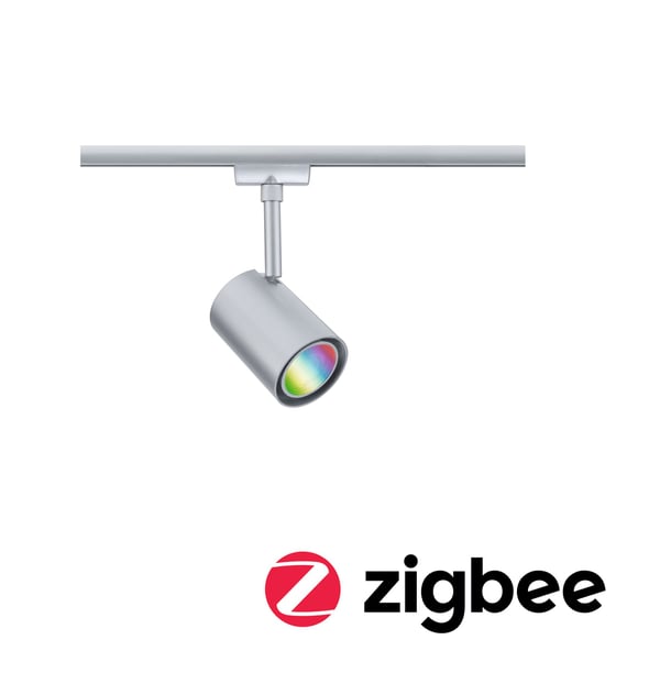 Paulmann URail Spotlight för strömskenor Smart Home Zigbee 3.0 Luxe GU10 350lm 4,8W RGBW+ dimbar 230V Krom matt