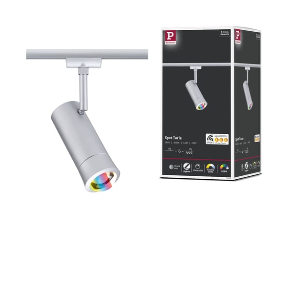 Paulmann URail Strålkastare Smart Home Zigbee 3.0 Tarie RGBW 230lm 4,5W RGBW+ dimbar 230V Krom matt Paulmann URail Strålkastare Smart Home Zigbee 3.0 Tarie RGBW 230lm 4,5W RGBW+ dimbar 230V Krom matt