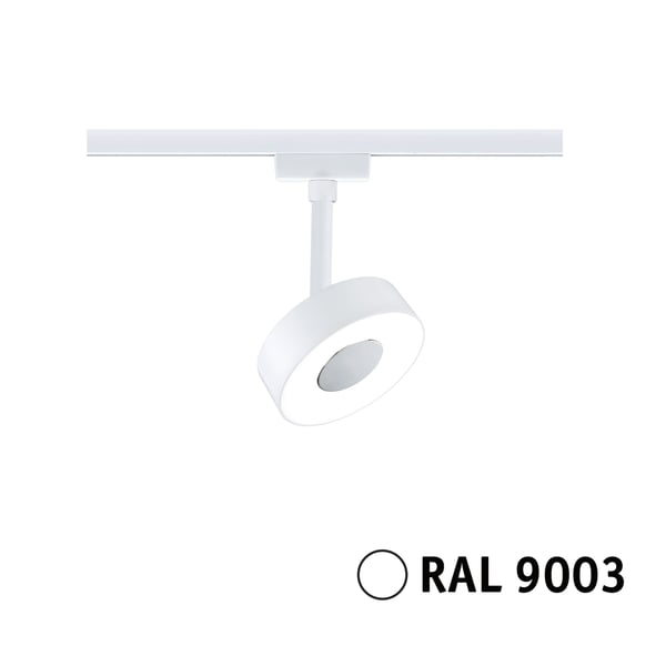 Paulmann URail Spotlight för strömskenor 3-Step-Dim Circle 220lm 5W 4000K dimbar 230V Signal vit