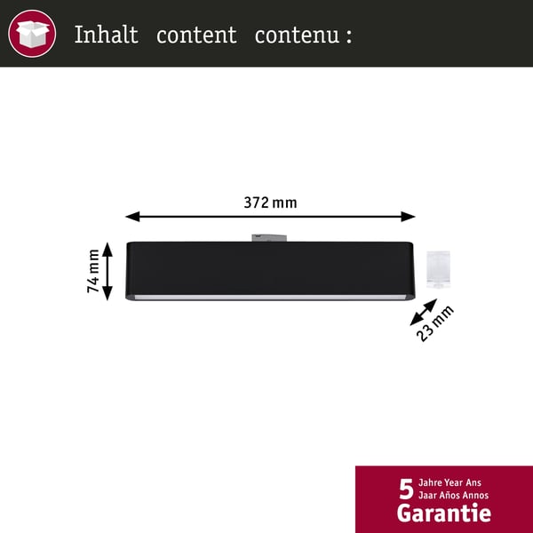 Paulmann URail Ljusramp 3-Step-Dim Ceris 850lm 9,5W 4000K dimbar 230V Svart matt