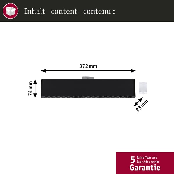 Paulmann URail Ljusramp 3-Step-Dim Zelos 1050lm 10W 3000K dimbar 230V Svart matt