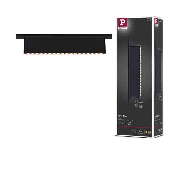 Paulmann URail Ljusramp 3-Step-Dim Zelos 1050lm 10W 3000K dimbar 230V Svart matt