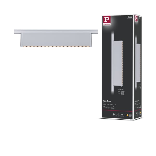 Paulmann URail Ljusramp 3-Step-Dim Zelos 1050lm 10W 3000K dimbar 230V Krom matt
