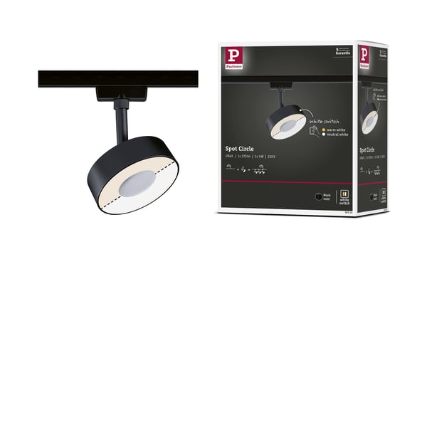 Paulmann URail Spotlight för strömskenor Circle 200lm 5W White Switch 230V Svart matt Paulmann URail Spotlight för strömskenor Circle 200lm 5W White Switch 230V Svart matt
