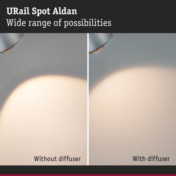 Paulmann URail Spotlight för strömskenor Aldan 500lm 8W White Switch 230V Krom matt