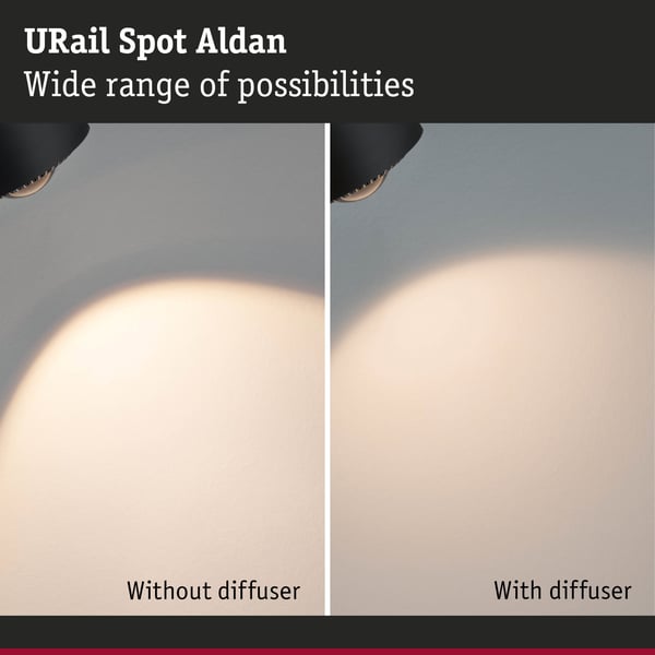 Paulmann URail Spotlight för strömskenor Aldan 500lm 8W White Switch 230V Svart matt