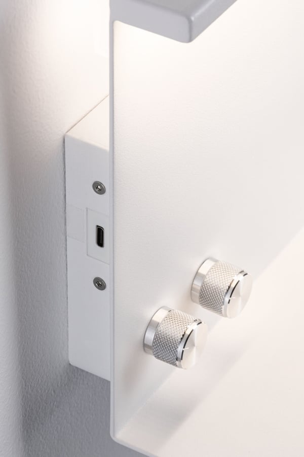 Paulmann LED vägglampa Jarina USB C 3000K 400lm / 160lm 230V 4,5W / 1,6W dimbar Vit matt