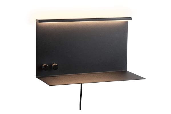 Paulmann LED vägglampa Jarina USB C 3000K 400lm / 160lm 230V 4,5W / 1,6W dimbar Svart matt