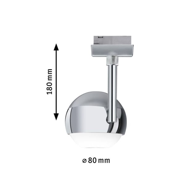 Paulmann URail Spotlight för strömskenor Capsule II 600lm 6,3W 4000K dimbar 230V Krom matt, Krom