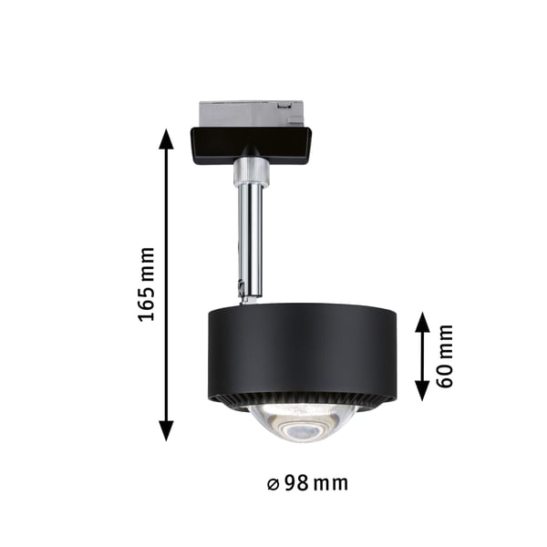 Paulmann URail Spotlight för strömskenor Aldan 533,8lm 8W 4000K dimbar 230V Svart matt
