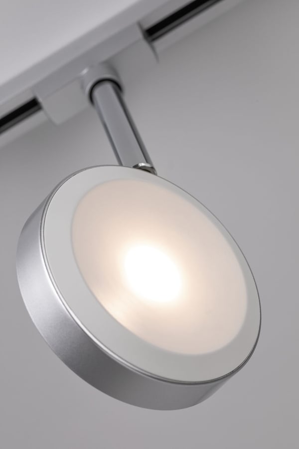 Paulmann URail Spotlight för strömskenor Discus 375,6lm 5,3W 2700K dimbar 230V Krom matt, Krom