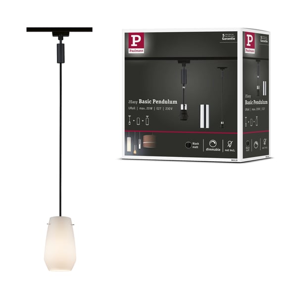 Paulmann URail Hängande 2Easy E27 max. 20W dimbar 230V Svart matt, Krom