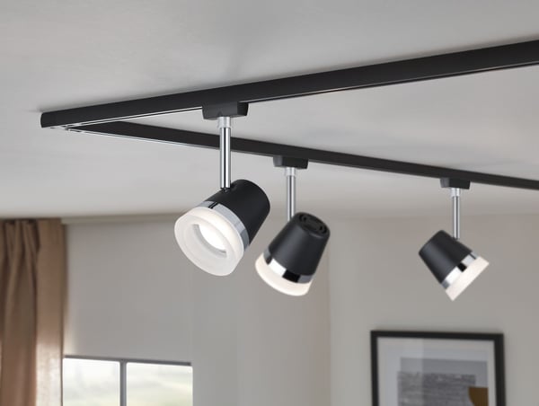 Paulmann URail Spotlight för strömskenor Cone GU10 max. 10W dimbar 230V Svart matt, Krom