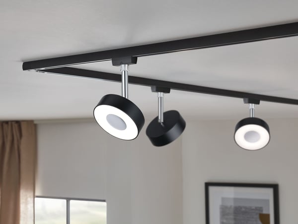 Paulmann URail Spotlight för strömskenor 3-Step-Dim Circle 220lm 5W 4000K dimbar 230V Svart matt