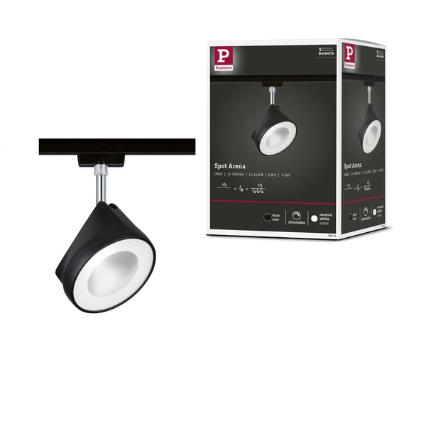 Paulmann URail Spotlight för strömskenor Arena 860lm 14W 4000K dimbar 230V Svart matt, Krom Paulmann URail Spotlight för strömskenor Arena 860lm 14W 4000K dimbar 230V Svart matt, Krom