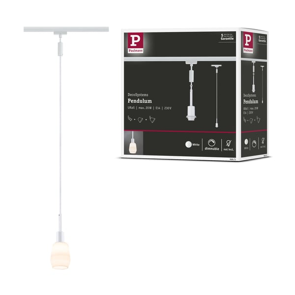 Paulmann URail Hängande DecoSystems Basic E14 max. 20W dimbar 230V Vit Paulmann URail Hängande DecoSystems Basic E14 max. 20W dimbar 230V Vit