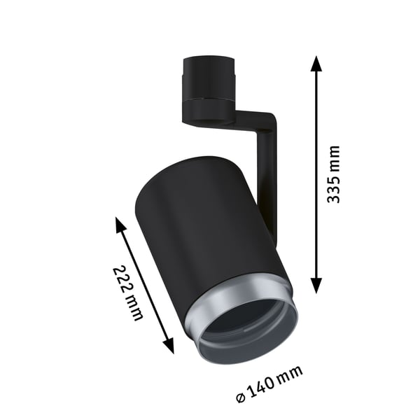 Paulmann URail Spotlight för strömskenor Asthene E27 max. 50W dimbar 230V Svart