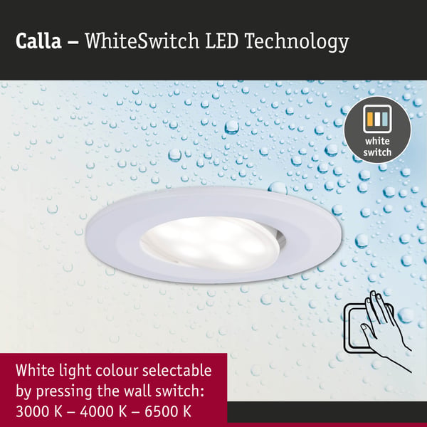 Paulmann Infälld LED lampa Calla IP65 rund 90 mm 30° 10x5W 10x430lm 230V White Switch Vit matt