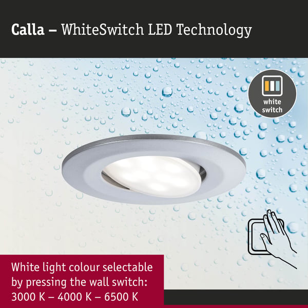 Paulmann Infälld LED lampa Calla IP65 rund 90 mm 30° 10x5W 10x430lm 230V White Switch Krom matt