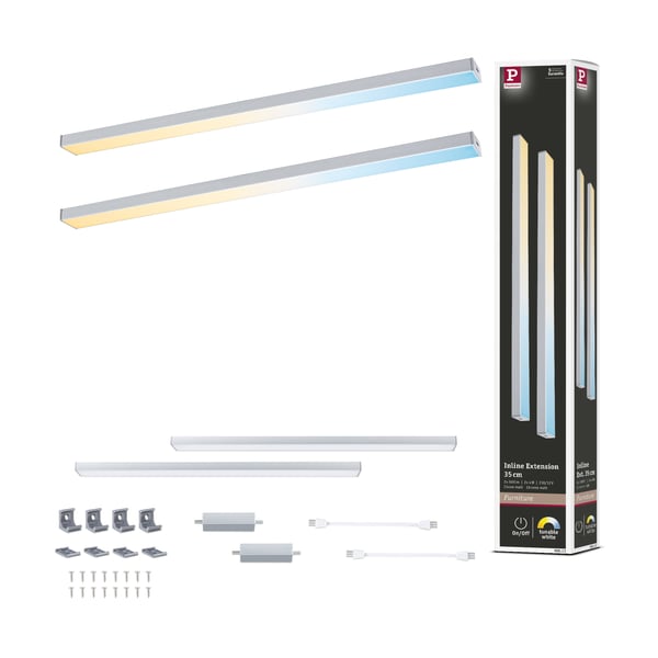 Paulmann LED lampa under skåp Inline Tunable White 2x4W 350x26 mm 2x350lm 24V Krom matt Paulmann LED lampa under skåp Inline Tunable White 2x4W 350x26 mm 2x350lm 24V Krom matt