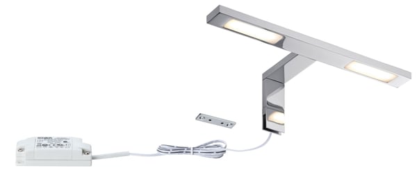 Paulmann Galeria LED spegellampa Hook IP44 2700K 2x280lm 230V 2x3,2W Krom